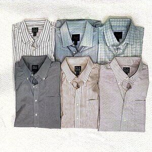 JOS. A. BANKS LONG SLEEVE BUTTON DOWN MEN'S SLIM FIT 17 -35 & 17-36 BUNDLE OF 6